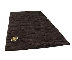 Gözze - Tappetino per Il Bagno, Motivo Ondulato, Microfibra di Poliestere, Marrone, 70 x 120 cm