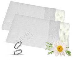 Venixsoft Coppia Cuscino Guanciale Soffoco Memory Foam Anti cervicale Sagomato, con Fodera Silver, Made in Italy, Bianco, 2 UnitÃ