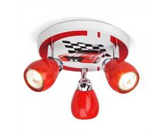 Brilliant AG Lampadario GU10, 3 W, Rosso