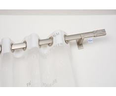 InCasa Bastone per Tende 31x12 mm Rettangolare, L. 280 cm. Senza Anelli in Acciaio Satinato â Completo