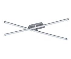 Reality Leuchten Lampada da soffitto Integriert, 8 W, Nickel Satinato, 9 x 80.7 x 8.5 cm