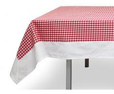 Tovaglia Quadrata in Cotone 180 x 180 cm Vichy Rossa, Jacquard