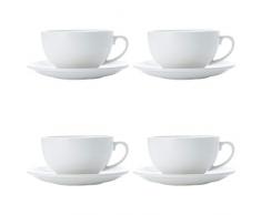 Maxwell & Williams White Basics Set Tazza e piattino per Cappuccino, Porcellana