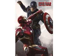 Captain America - Civil War - cap vs Iron Man - Marvel Film Kino Poster 61x91,5 cm