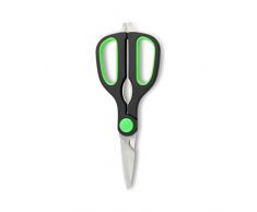 Grunwerg Forbici Forbici da Cucina Multifunzione con apribottiglie e schiaccianoci, Acciaio Inossidabile, Green, 21.5 x 9 x 1 cm