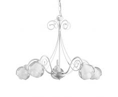 ONLI Lampadario 5 Luci in Metallo Bianco Lucido con Vet