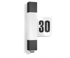 Steinel Lampada LED per esterni L 630 antracite, con numero civico e sensore a 360Â°, portata 8 m, 663 lm, 8,2 W - 6,5 x 21,1 x 36,4 cm [Classe energetica A++]