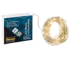 Catena luminosa con 100 LED in bianco caldo, con funzione timer per 6 ore, funzionamento a batteria, per feste, Natale, decorazione, matrimonio, come luce datmosfera, circa 10, 2 m