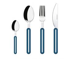 Viceversa Offset Set Posate, Acciaio Inossidabile, Blu, 45x35x25 cm, 24 unitÃ 