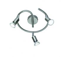 Reality Leuchten Reality R82962107 Laon Faretto, 2xGU10, 3 W LED, Nichel Opaco, 25x8x14 cm GU10, luci, Ã¸: 28cm