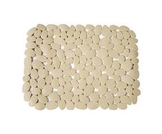 MSV 110510 - Tappetino per lavandino, Effetto ciottoli, in PVC, 40 x 31 x 0,1 cm, Colore: Beige