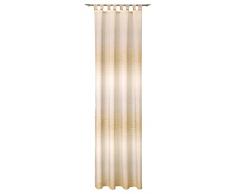 Deko Trends Tenda ad Occhielli, Tessuto, Beige/Marrone, 245 x 140 x 0.1 cm