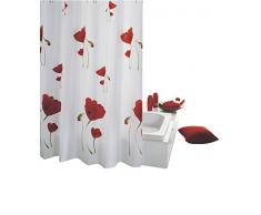 Grund Tenda da Doccia Papavero 180Â x 200Â cm Bianco/Rosso