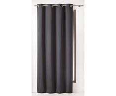 Douceur DIntÃ©rieur - 1604618, Tenda Con Occhielli , 140 X 240 Cm , Panama Uni , Panama Uni , Nero