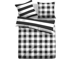 Tom Tailor 0069838 Biancheria da letto in raso con federa (cotone), 1 x 200 x 200 cm + 2 x 80 x 80 cm, bianco