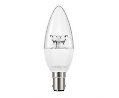 Integral Lampadina LED a luce calda non dimmerabile Lampadina a LED trasparente (B15 Baionetta piccola, 5,5 W, 2700 k, 470 lm) - Bianco