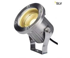 SLV Nautilus Spike - Lampada LED da esterni, in acciaio INOX 316, IP55, 3000 K, 9 W, colore: Argento
