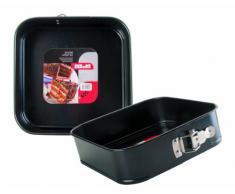 IBILI Gobel 825924 - Teglia Alta per Torte, Quadrata, Fondo Staccabile, 24 cm, Colore: Marrone Scuro