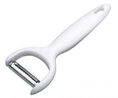 Kitchen Craft Juliienne - Pelapatate per Frutta e Verdura, Bianco/Argento, 16.5 x 6.5 x 1 cm