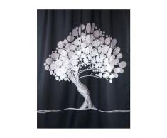Bisk 180 x 200 cm Tenda Doccia con Disegno di Bonsai, Nero