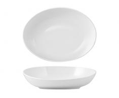 H&H Tavola Hotelware Coppa Ovale Obli, Porcellana, Bianco, 49x35x16 cm