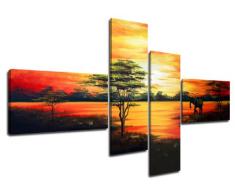 Visario 6504 - Foto XXL su Tela con Motivo Africano, 160 cm (Effetto Dipinto a Mano)