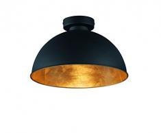 Reality Leuchten Reality R60121002 Jimmy Plafoniera, 1xE27, 60 W, Rotondo, Nero, 19 cm E27