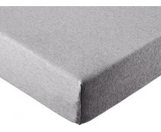 AmazonBasics - Lenzuolo con angoli per lettino, in jersey mÃ©lange, Grigio chiaro, Pacco da 2