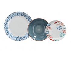 Tognana Servizio tavola 18 Pezzi Sophy, Porcellana, Multicolor