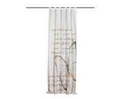 Home fashion 48480-818 - Tenda con Passanti Kolari, con Stampa Digitale, Tessuto Decorativo Effetto Seta, 245 x 120 cm, Colore Beige