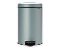 Brabantia Pedal Bin Newicon Pattumiera, Acciaio, Metallic Mint, 20 Litri