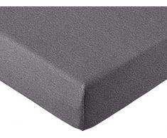 AmazonBasics - Lenzuolo con angoli Singolo, in jersey mÃ©lange, Grigio scuro 90 x 190 x 30 cm