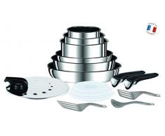 Tefal l94096 Ingenio PrÃ©fÃ©rence per padelle e pentole Set di 15 Pezzi, Rivestimento Antiaderente, di Alta qualitÃ Starter Set, Acciaio Inossidabile