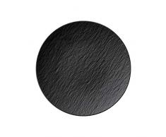 Villeroy & Boch Manufacture Rock Piatto Gourmet, Porcellana Premium, 25 cm, Nero