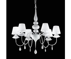 Ideal Lux Blanche SP6 Lampada a Sospensione E14, Bianco