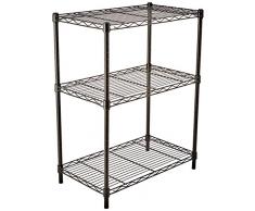 AmazonBasics - Scaffalatura a 3 ripiani, Nero