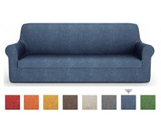 PETTI Artigiani Italiani - Copridivano, Copridivano Elasticizzato, Copridivano 3 Posti, Blu, Tessuto Jaquard, 100% Made in Italy