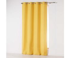 Douceur d interno tenda a occhielli microfibra unita assoluto, Poliestere, Senape, 260 x 140 cm