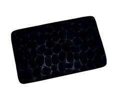 MSV 2108389 ciottoli, Tappetino da Bagno, 50 x 80 cm, Colore: Nero