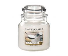 Yankee Candle Candela profumata in giara media | Talco per bambini | Durata Fino a 75 Ore