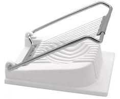 Fackelmann plastica/Acciaio Inox Egg affettatrice, Argento/Bianco, 4.3Â x 7,9Â cm