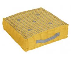Cuscino da Pavimento in Cotone 40x40x8 cm DAMIER Giallo