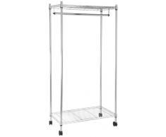 AmazonBasics - Appendiabiti con ripiano superiore e alla base, cromato