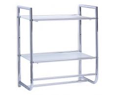 Zeller 18423 - Scaffale a muro, 43 x 23,5 x 49,5 cm, in vetro e metallo cromato