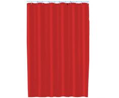 MSV 140773, Tenda da Doccia, in Poliestere, 180 x 200 x 0,1 cm, 12 Anelli Inclusi, Rosso (Rot)