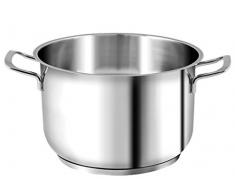 H&H Inox Elodie F/Ind Cm24 Lt8,5 Pentole E Preparazione Cucina, Acciaio Inossidabile, Argento, 24 cm