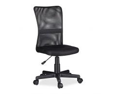 Relaxdays 10022881_46 Sedia da Ufficio Altezza Regolabile Girevole per Bambini Carico max 90 kg HxLxP: 102 x 55 x 55 cm Nero