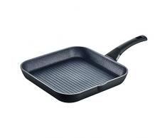 Berndes Balance Induction Enduro Grillpfanne 28x28 Bistecchiera 28 cm, Alluminio Forgiato, Nero