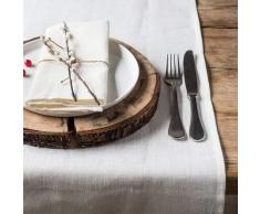 Varvara Home Runner da Tavolo, in Lino, 45 x 150 cm, Colore Bianco