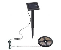 Briloner Leuchten, striscia di luci LED di 3Â metri, per esterni, con pannello solare in plastica di colore nero, IP65, 300Â x 9,5Â x 33Â cm